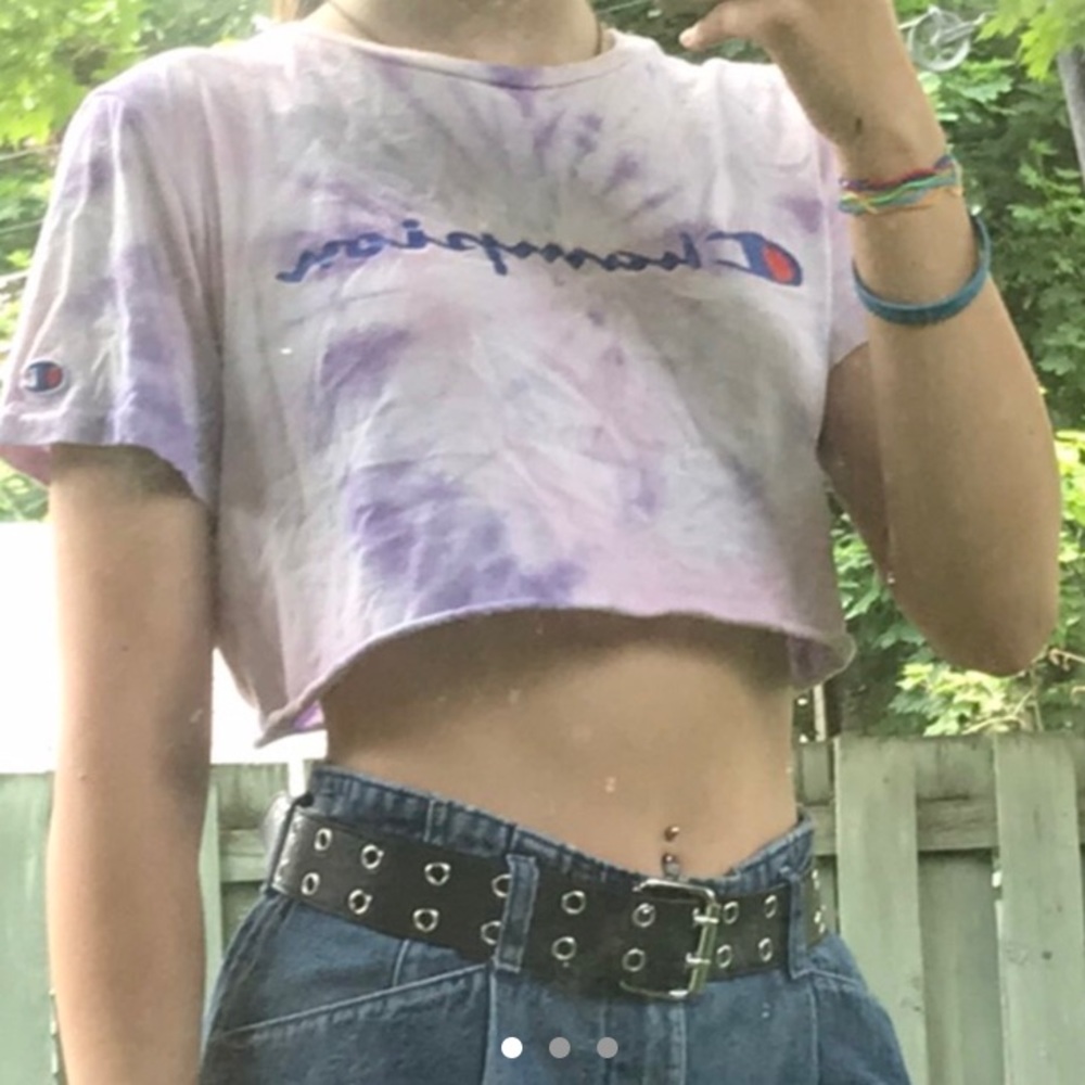 Tie dye champion crop top
